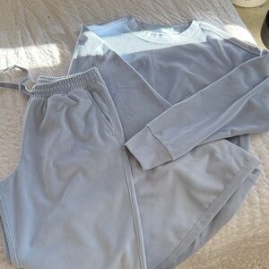 Abercrombie YPB soft Light Blue Ribbed Loungewear Set